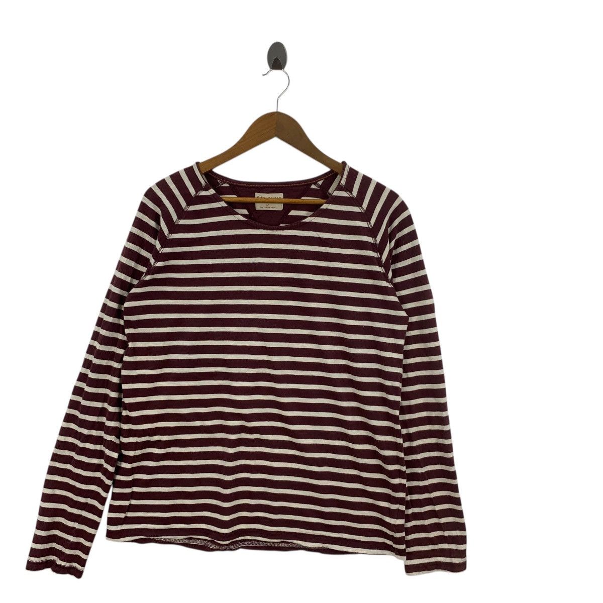 Nudie Jeans NUDIE JEANS DENIM Organic Cotton Striped Tee Shirt Top V Size M / US 6-8 / IT 42-44 - 3 Thumbnail