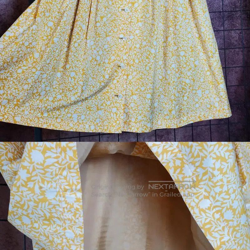 Dior Dior Yellow Floral Cotton Midi Skirt for Summer . Size 24" / US 00 / IT 34 - 1 Thumbnail