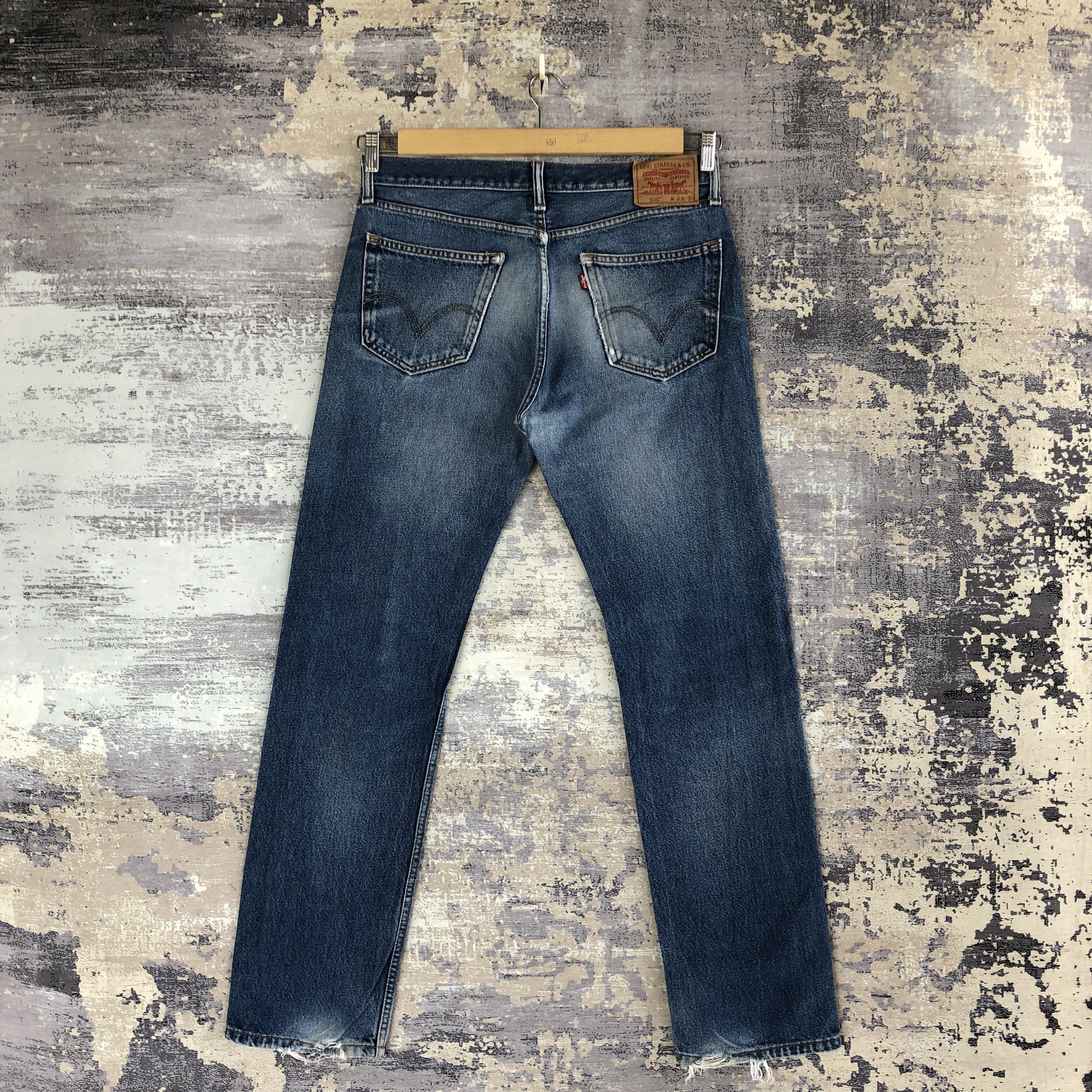 Levi's Vintage Y2K Levis Distressed Jeans Levis 505 Stonewash Denim Size US 34 / EU 50 - 2 Thumbnail