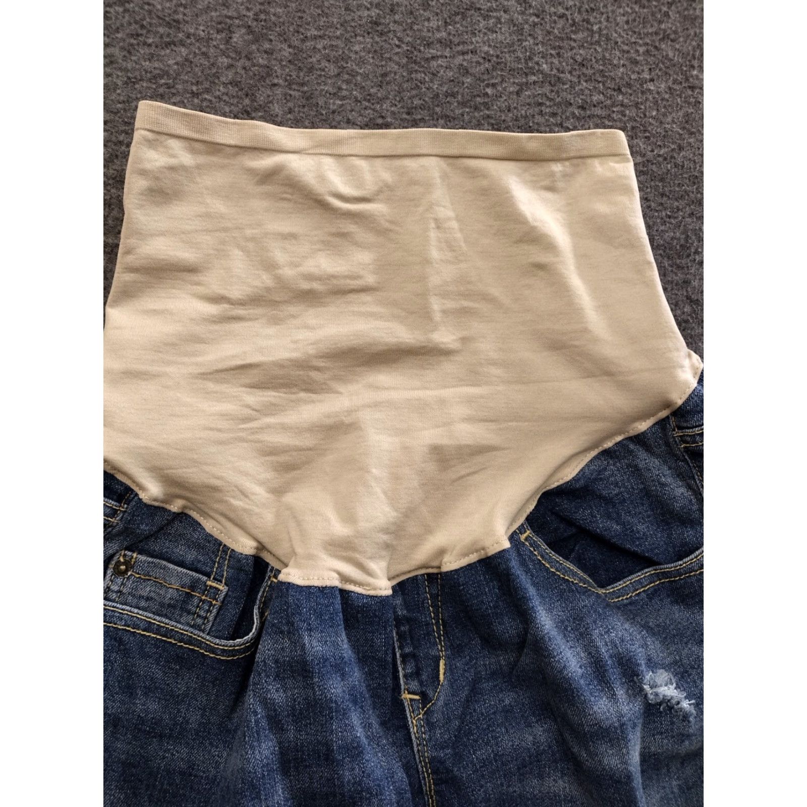 Old Navy OLD NAVY Distressed Cuffed Blue Denim Maternity Jeans Size 8 Size 30" / US 8 / IT 44 - 3 Thumbnail