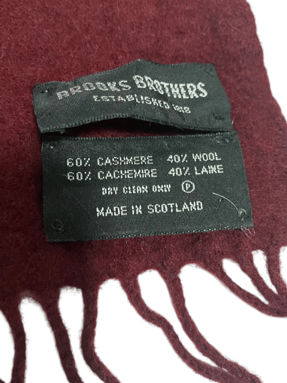 Brooks Brothers Brooks Brothers Maroon Scarf Cashmere Wool – Scotland Size ONE SIZE - 2 Thumbnail