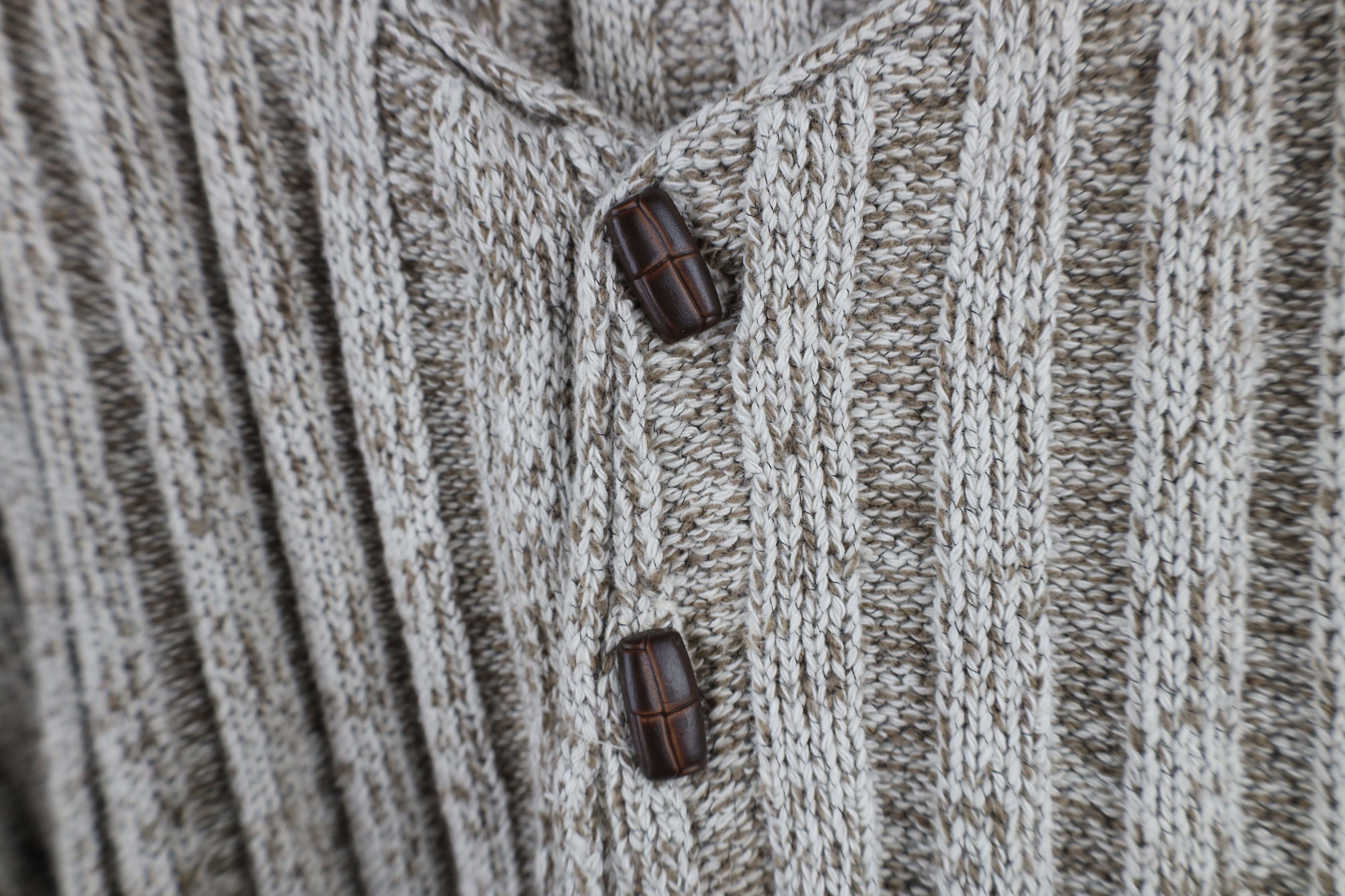 Vintage Vintage 90s Streetwear Ribbed Marled Knit Henley Sweater Size L / US 10 / IT 46 - 5 Thumbnail