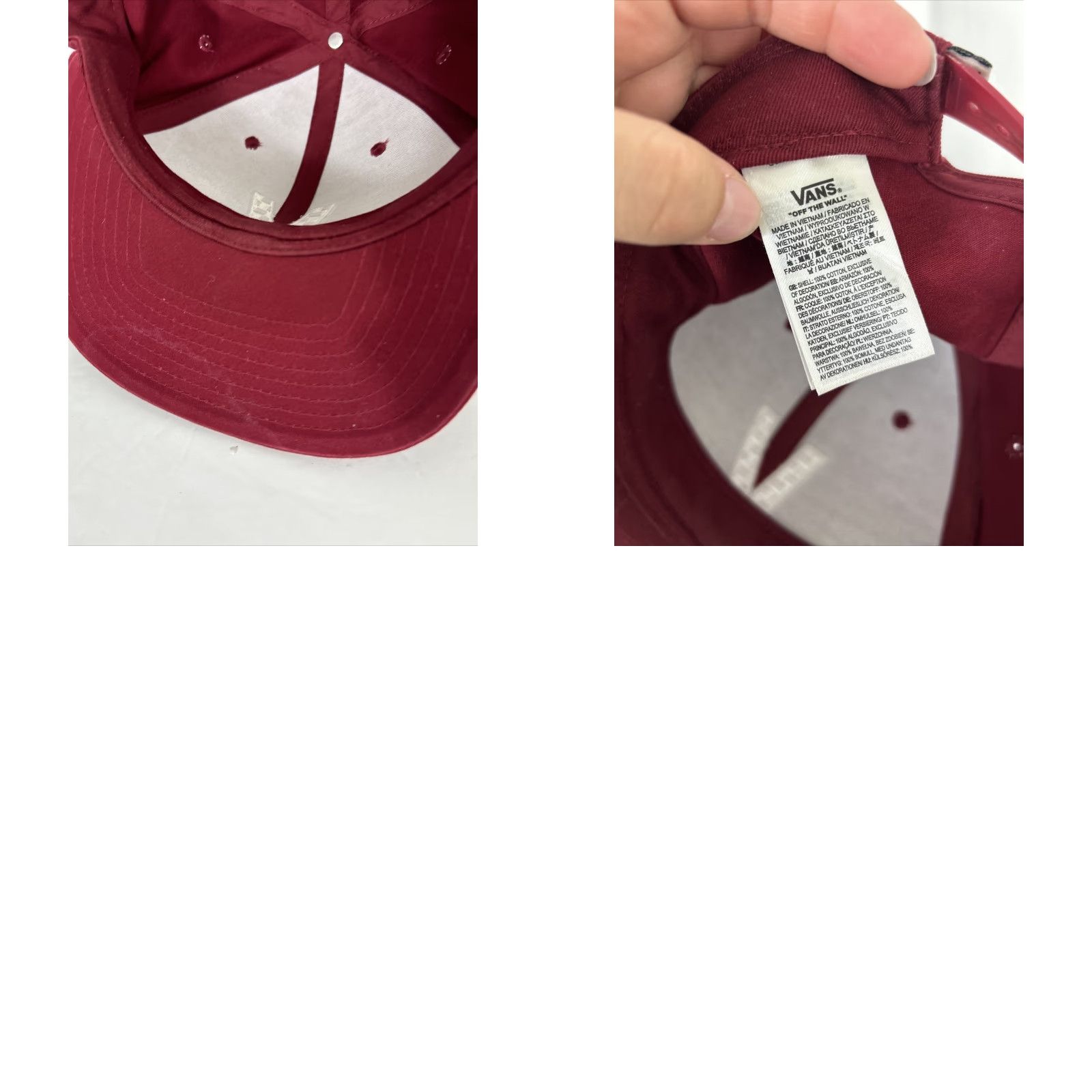 Vans Vans Snap Back Hat Maroon Adjustable V Embroidered Men One Size Red Navy Blue Snapback Size ONE SIZE - 9 Thumbnail