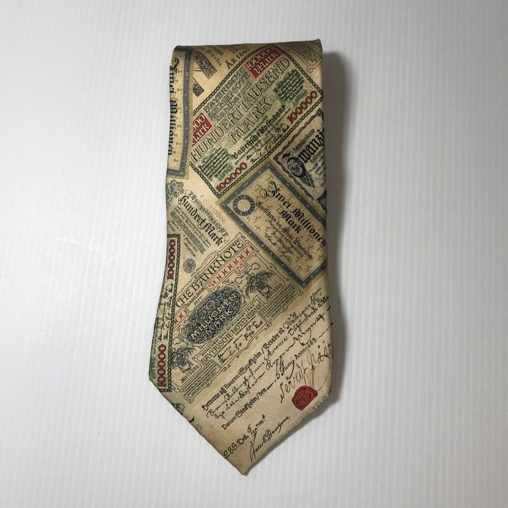 Other Museum Artifacts Currency Collection Handmade Silk Necktie Size ONE SIZE - 1 Thumbnail