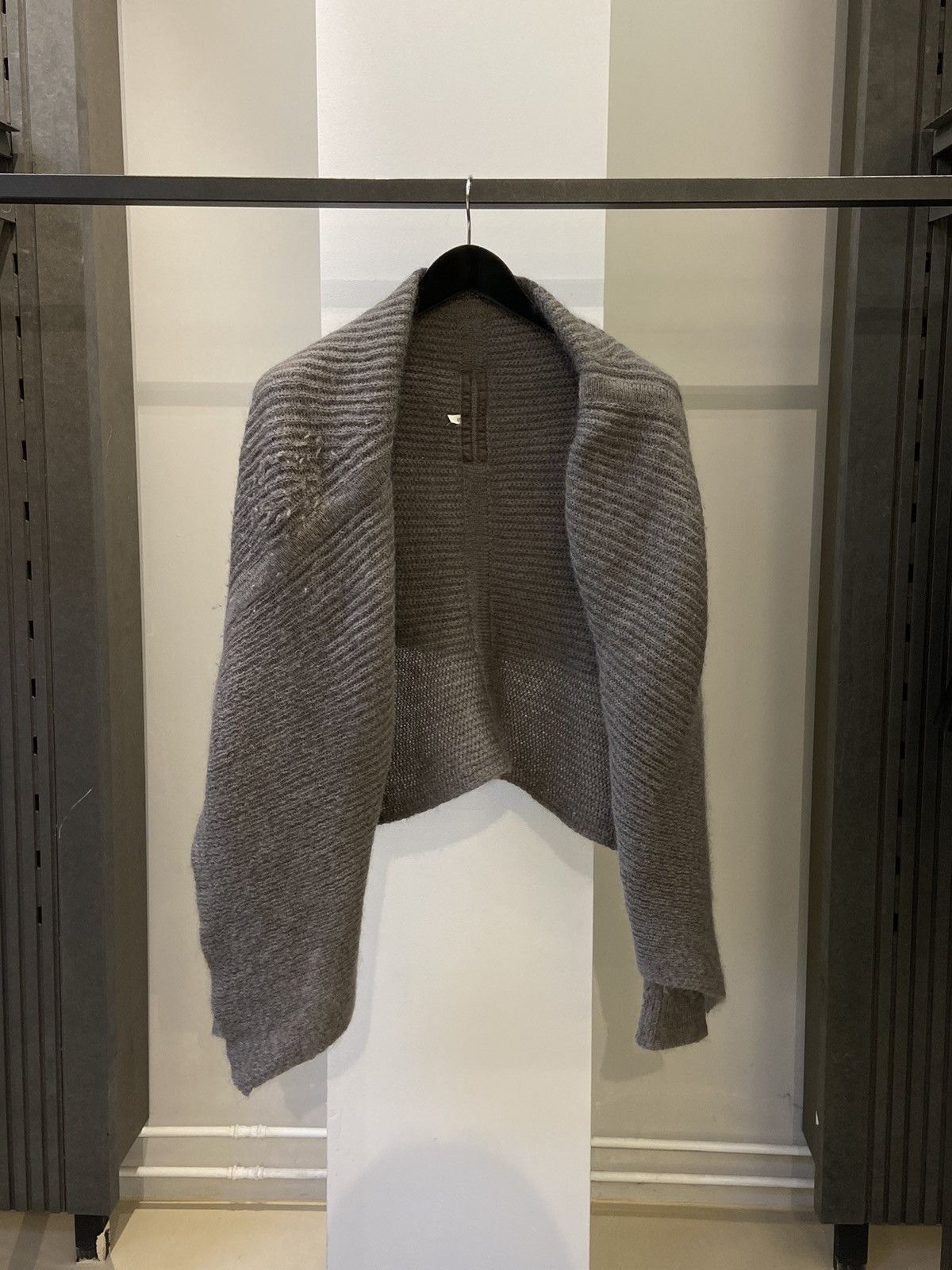 image of Rick Owens Aw09 Mohair Wool Cardigan in Grey, Women's (Size Medium)