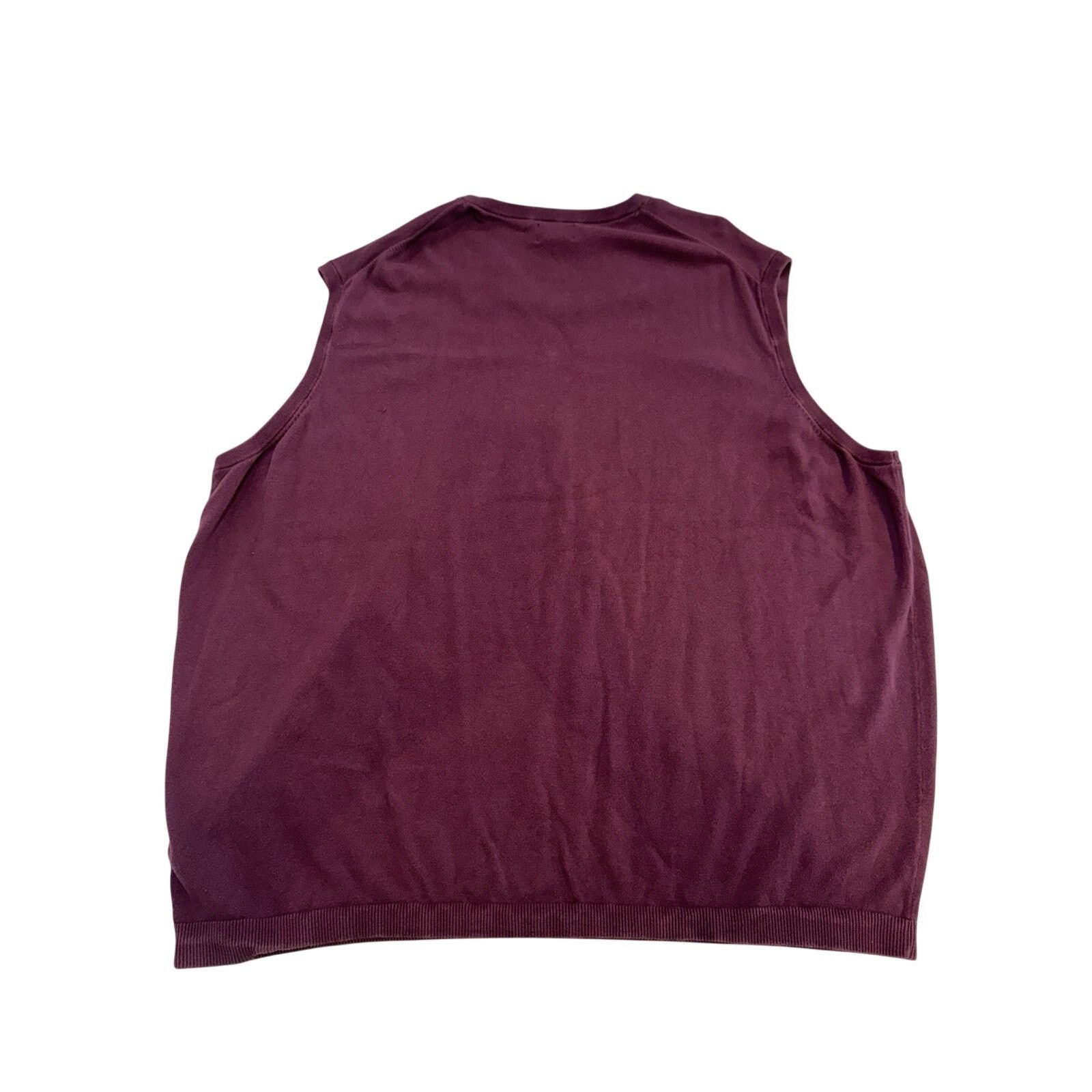 Other Harbor Bay Sweater Vest Mens 6XLT Burgundy VNeck 100% Cotton Size US XXL / EU 58 / 5 - 4 Thumbnail