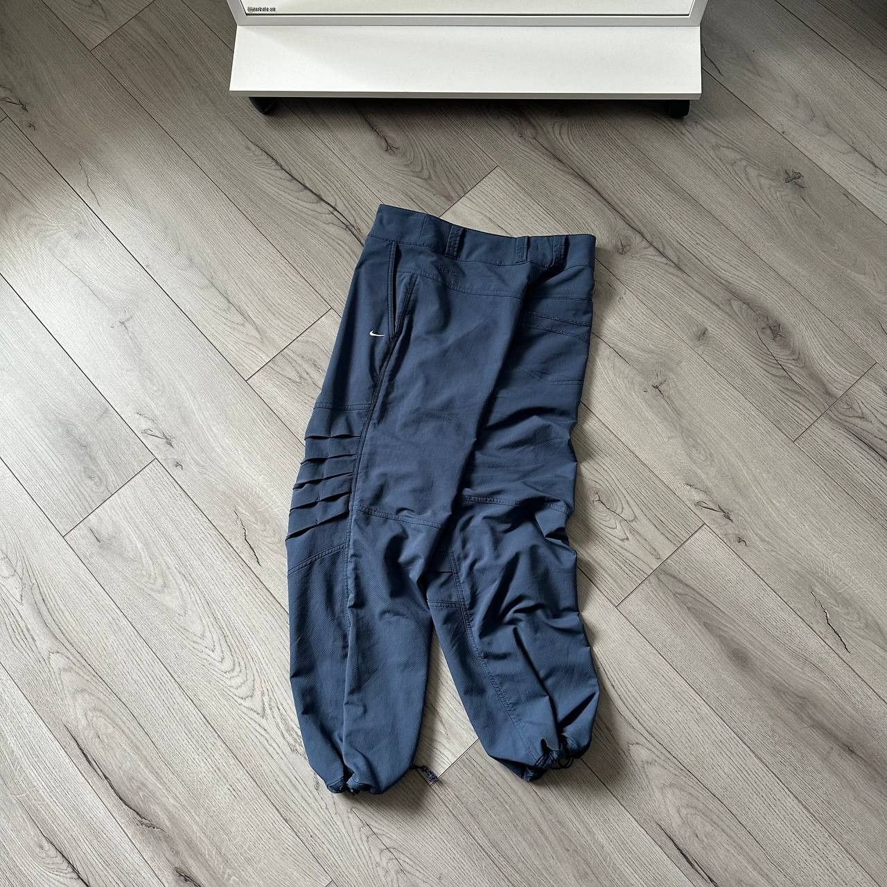 Nike × Vintage Nike y2k Vintage Drill Track Pants Baggy Boxy Swoosh Logo Size US 30 / EU 46 - 7 Thumbnail