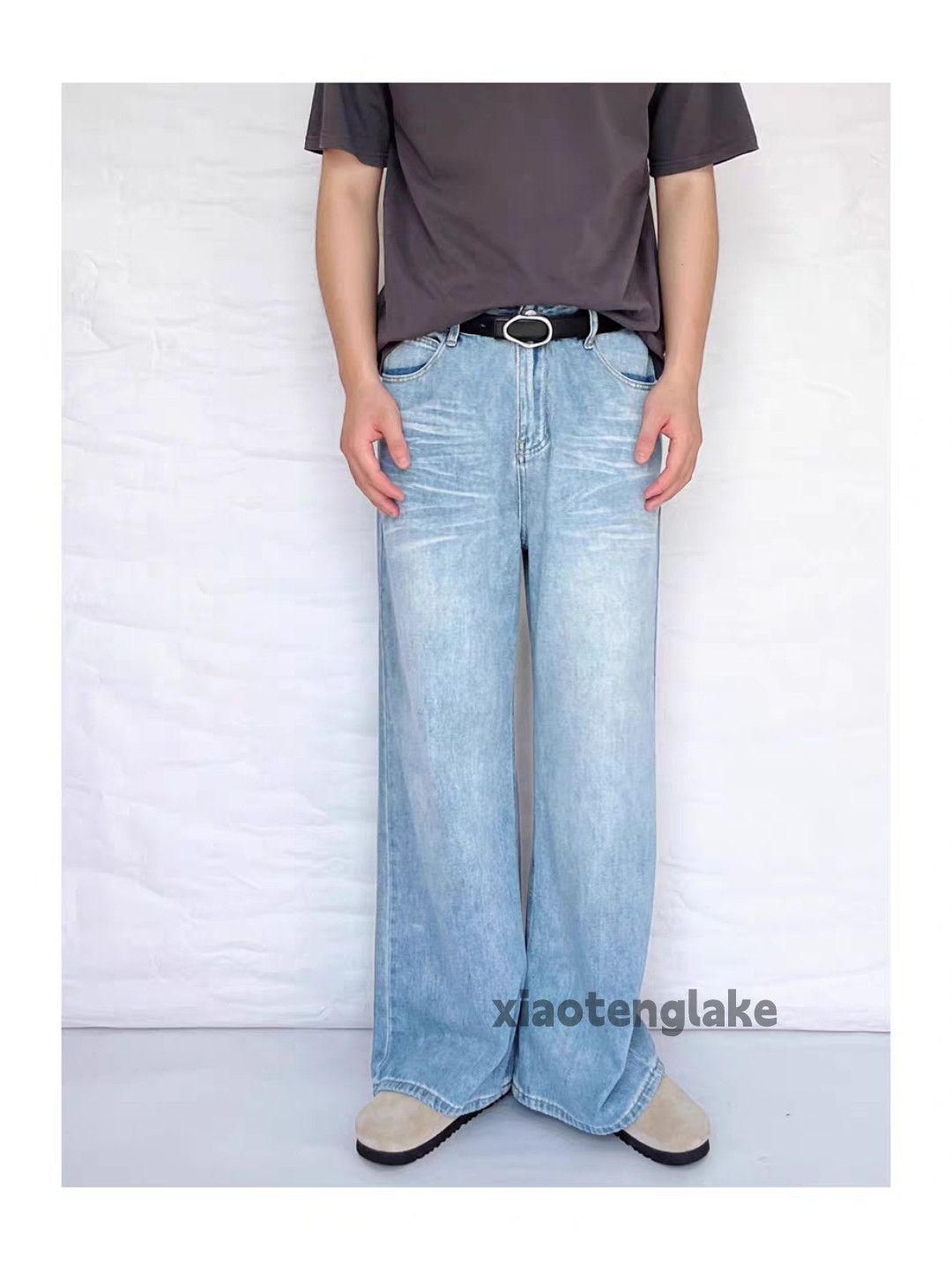 Jean × Vintage washed faded cleanfit yuppie y2k loose baggy jeans Size US 30 / EU 46 - 1 Thumbnail