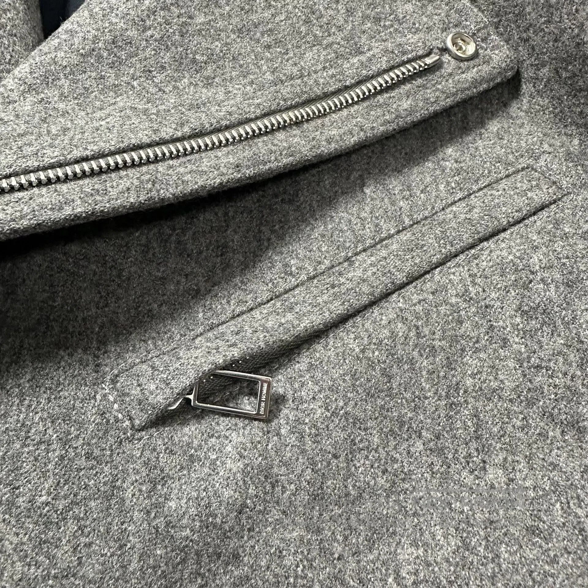 Dior Dior Homme Gray Moto Zip Wool Jacket. Size US L / EU 52-54 / 3 - 3 Thumbnail