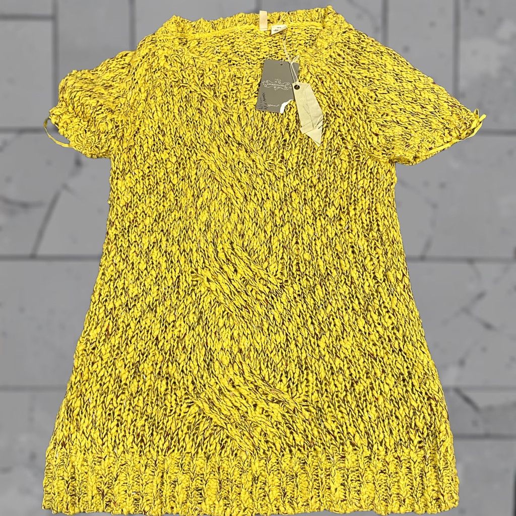 Anthropologie VINTAGE? Moth Sweater Dress XS Yellow Short Sleeve Tunic Chunky Knit Anthropologie NEW Size XS / US 0-2 / IT 36-38 - 1 Thumbnail