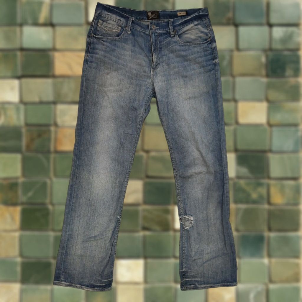 BKE VINTAGE BKE Welder Denim Jeans 36L 36x33 M2M Distressed Mens Straight Cotton Elastane Blue 1967 Size US 36 / EU 52 - 1 Thumbnail
