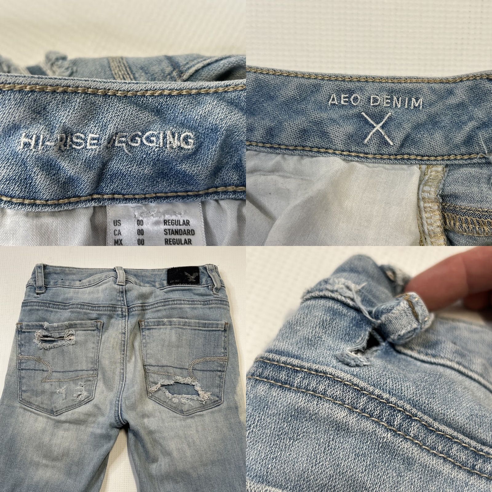 American Eagle Outfitters VINTAGE American Eagle Outfitters 00 Hi Rise Jegging 5-Pocket Denim Jeans Blue Slim 23in Waist 28in Inseam Womens Jeans 90s 80s Size 24" / US 00 / IT 34 - 9 Thumbnail