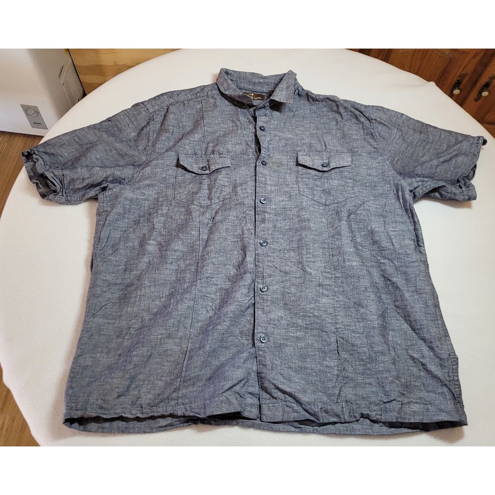 Other Cafe Luna Mens Casual Button Front Shirt XL Linen Blend Size US XL / EU 56 / 4 - 1 Thumbnail