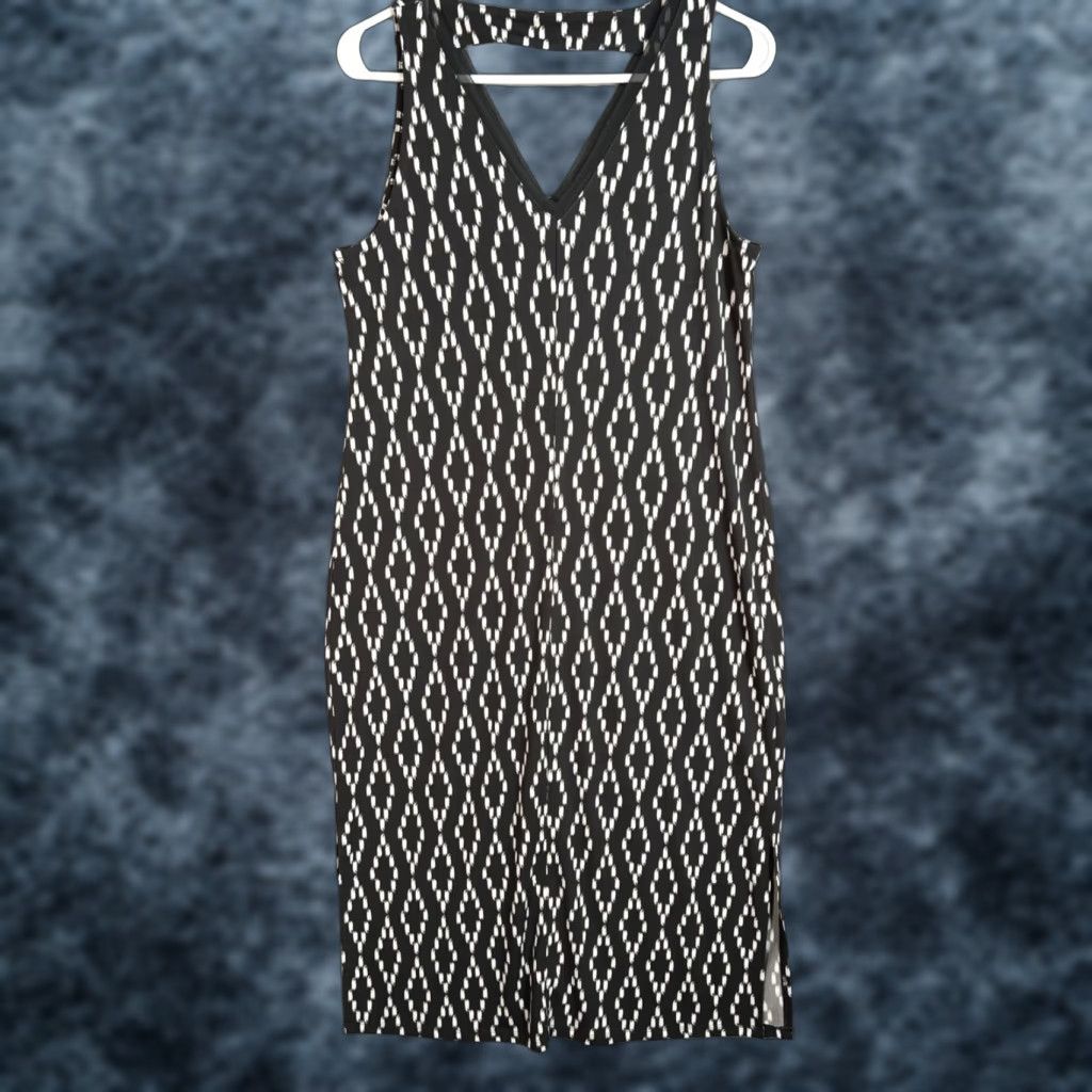 Banana Republic Banana Republic Womens Dress V-Neck Sleeveless Black & White Small Size S / US 4 / IT 40 - 1 Thumbnail