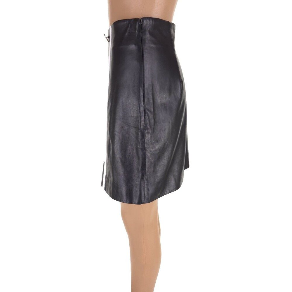 Sandro Sandro Gansia Button-Embellished Striped Leather Mini Skirt Size 28" / US 6 / IT 42 - 8 Thumbnail
