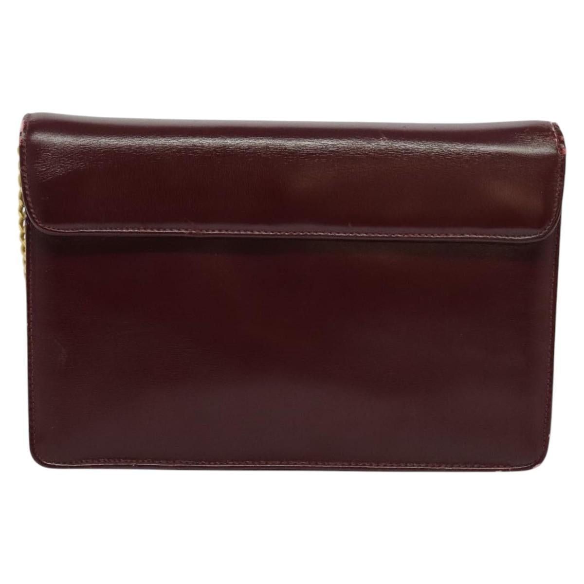 Dior DIOR Chain Shoulder Bag Leather Wine Red Gold Size ONE SIZE - 3 Thumbnail