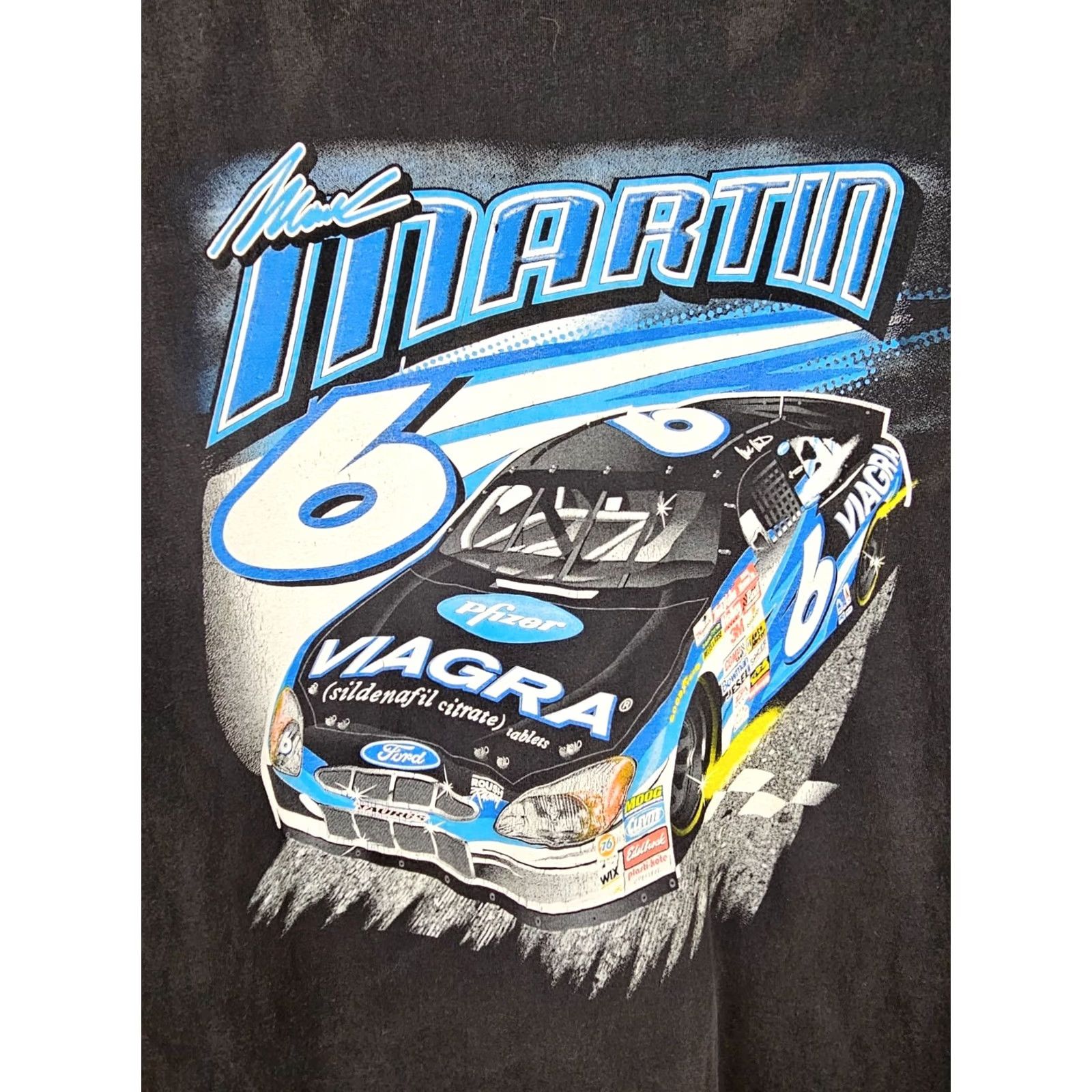 Hanes VINTAGE Y2K MARK MARTIN #6 VIAGRA FORD TAURUS NASCAR 2 SIDE PRINTS T-SHIRT SZ XL Nike Shirt Mens XL Black NASCAR_VINTAGE Size US XL / EU 56 / 4 - 2 Thumbnail