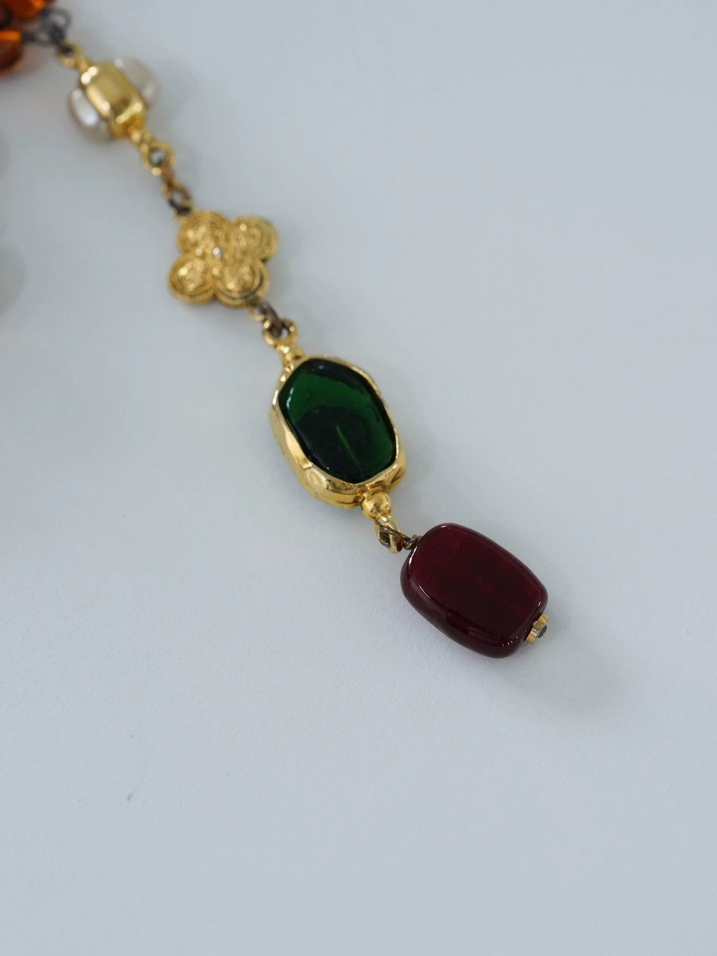 Chanel Chanel 1985 Vtg Goossens Amber Red-Green Glass Pendant Size ONE SIZE - 8 Thumbnail