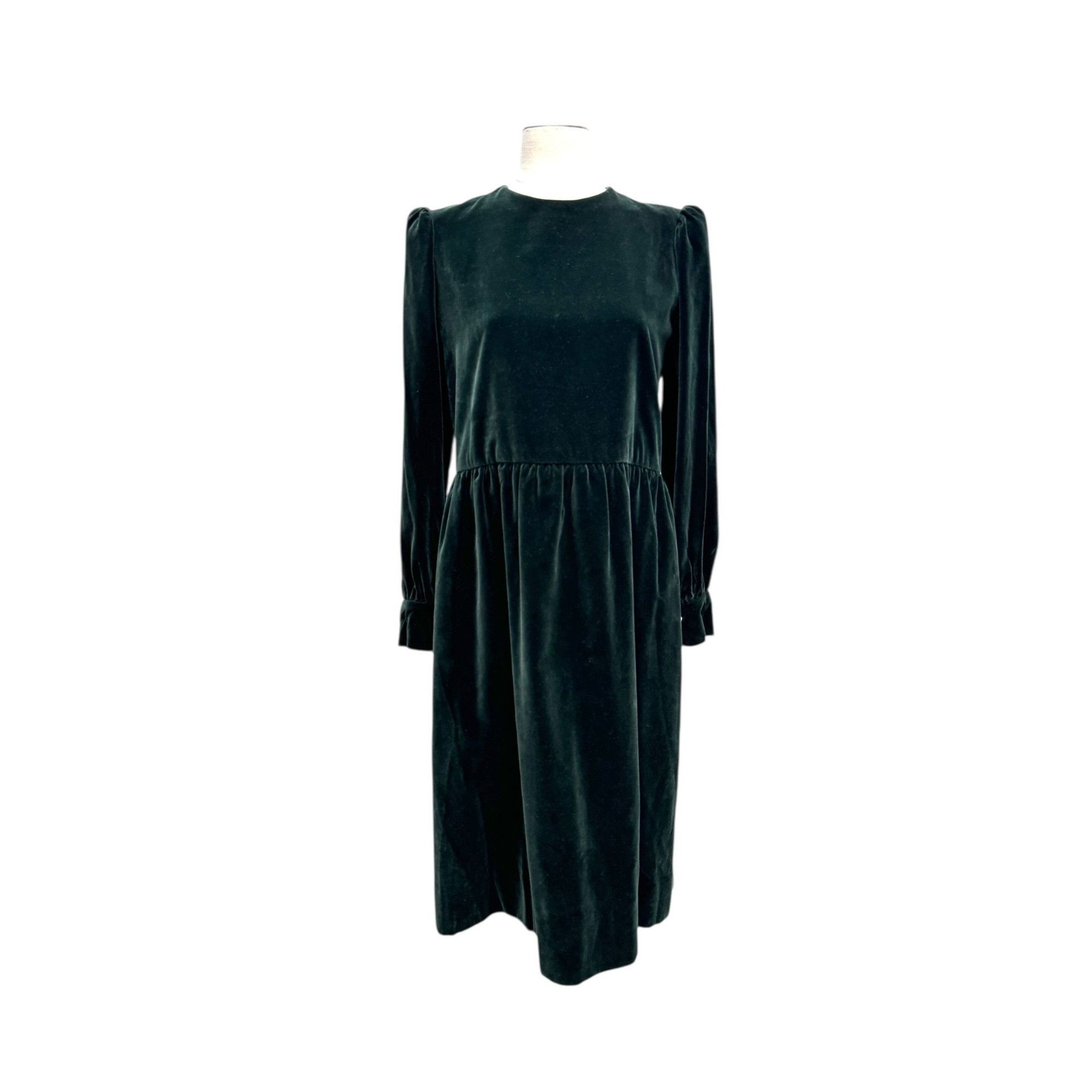 Yves Saint Laurent 1980s Emerald Green Velvet Dress Size M / US 6-8 / IT 42-44 - 1 Thumbnail