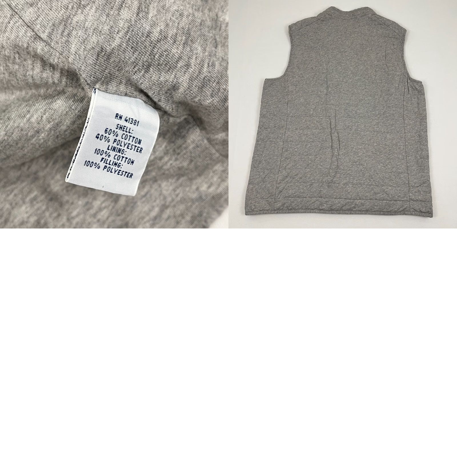 Polo Ralph Lauren VINTAGE Polo Ralph Lauren Vest Jacket Mens 3XLT Tall Gray Fleece Quilted Cotton Full Zip Size US XXL / EU 58 / 5 - 8 Thumbnail