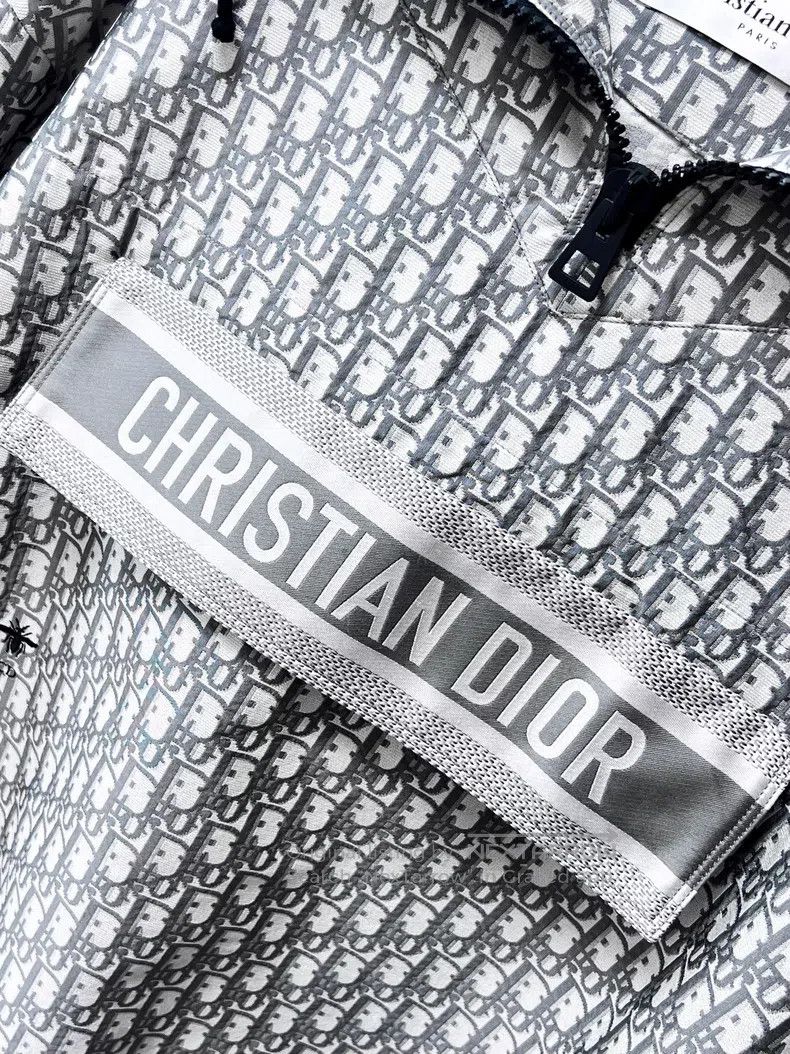 Dior Dior Gray full-print logo hooded windbreaker jacket Size XS / US 0-2 / IT 36-38 - 4 Thumbnail