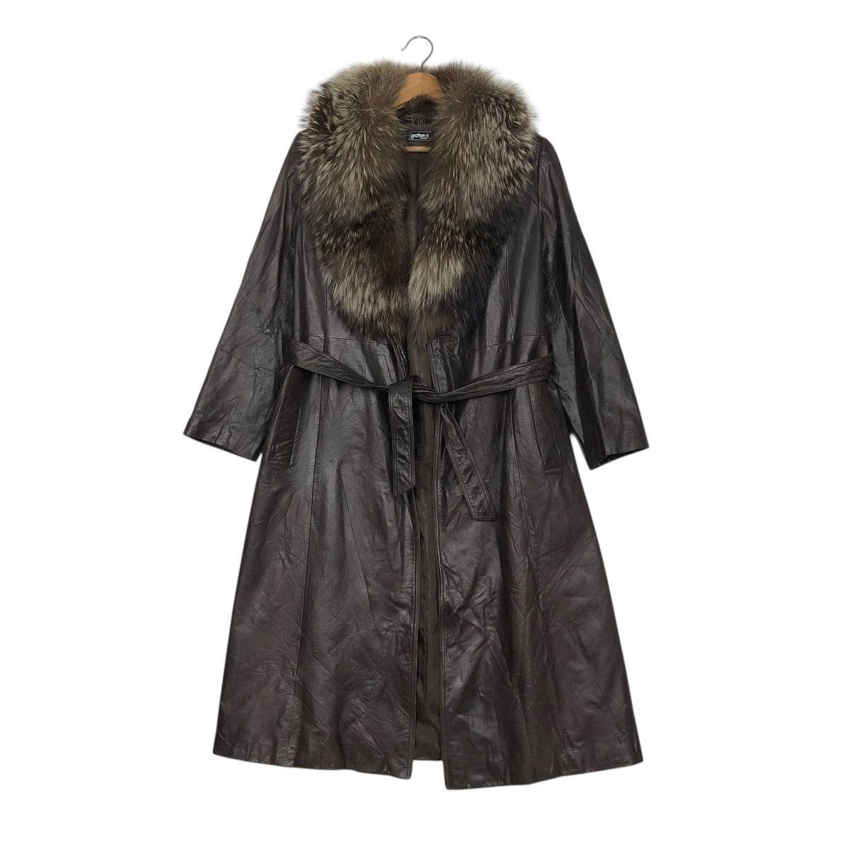 Vintage 🔥VINTAGE LEATHER LONG JACKET MINK FUR COLLAR LEATHACK JAPAN Size M / US 6-8 / IT 42-44 - 1 Thumbnail