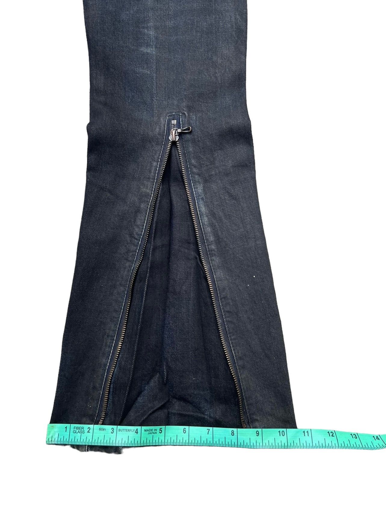 SEMBL Vintage SEMBL Japan Blue Denim Waxed Black Flare Jeans Size US 30 / EU 46 - 7 Thumbnail