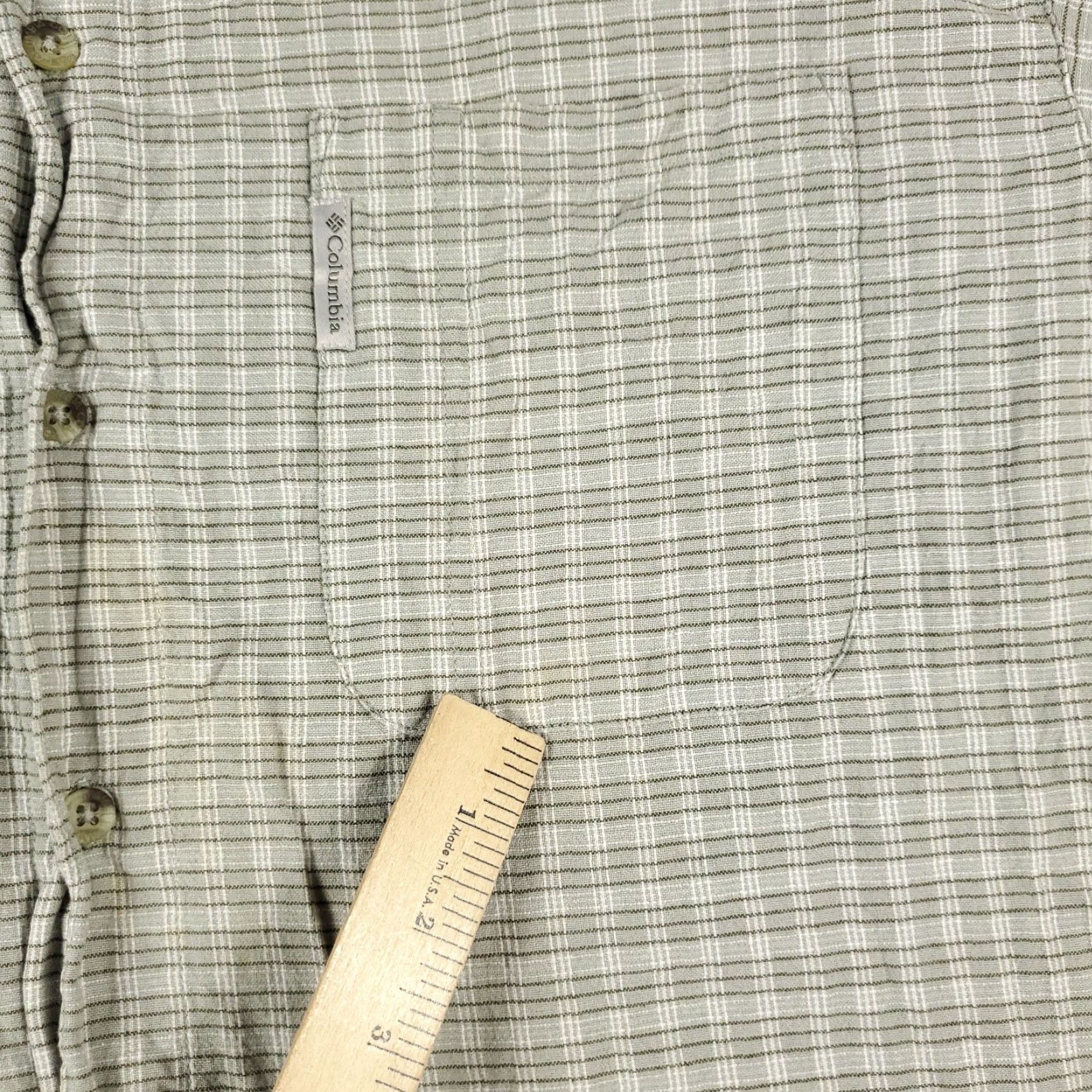 Vintage VINTAGE Columbia Men's Shirt Short Sleeve Casual Button Up Green Plaid 90s Size US L / EU 52-54 / 3 - 4 Thumbnail