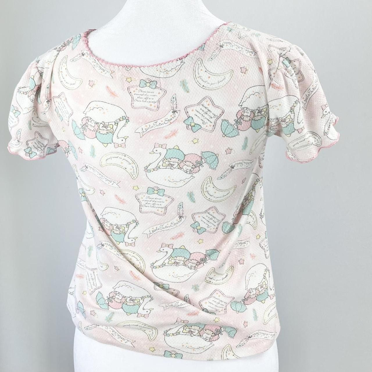 Japanese Brand ✩ Cute Sanrio Little Twin Stars Soft Gauze Style AOP Tee ♡ Size S / US 4 / IT 40 - 6 Thumbnail