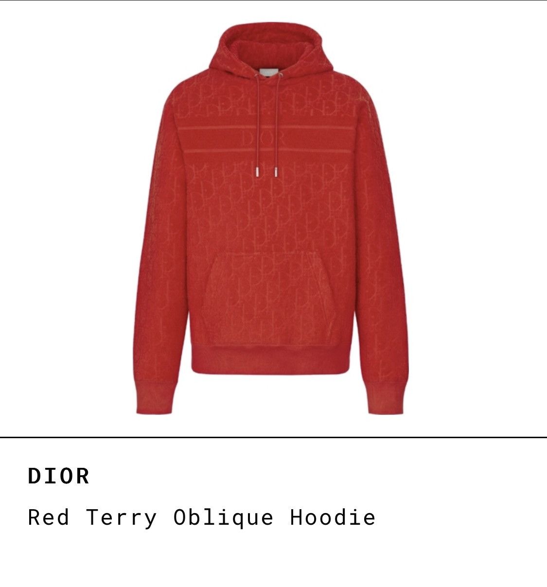 Blue dior oblique discount jacquard cotton terry hoodie