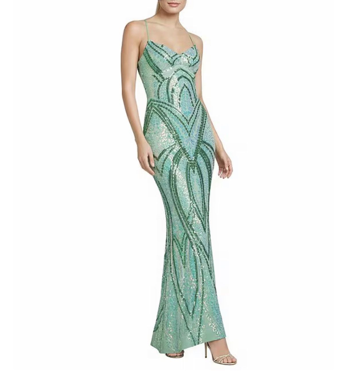 Dillard's Green sequin prom or pageant dress Size XL / US 12-14 / IT 48-50 - 1 Thumbnail