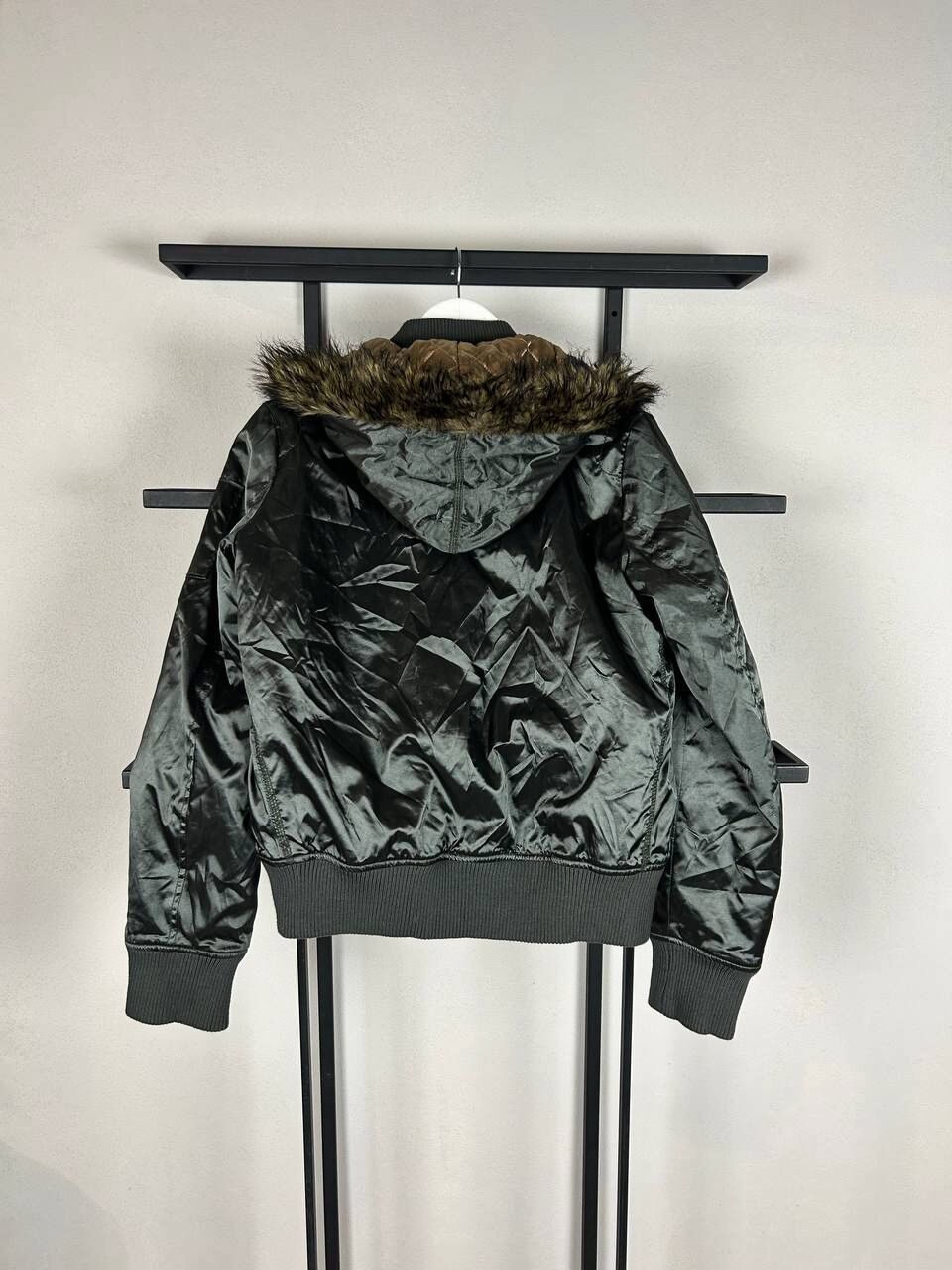Fox Racing Fur Trim Bomber Jacket Y2K Military Patch Nylon Black Size US M / EU 48-50 / 2 - 8 Thumbnail