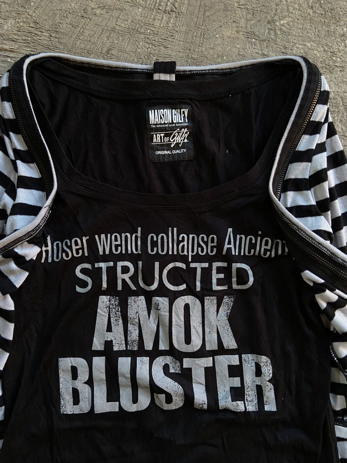 If Six Was Nine 2000s Maison Gilfy - Vkei Style Poem Layered Long Slevee Tee Size M / US 6-8 / IT 42-44 - 3 Thumbnail
