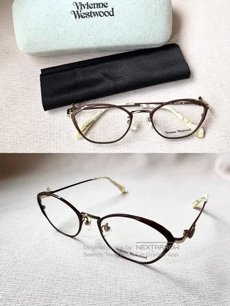 Vivienne Westwood Brown Irregular Square Saturn Eyeglass F