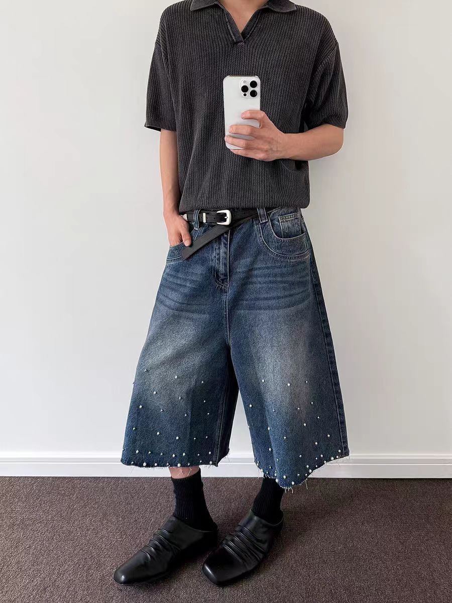 Jean Loose-fitting wide-leg denim shorts Size US 30 / EU 46 - 3 Thumbnail