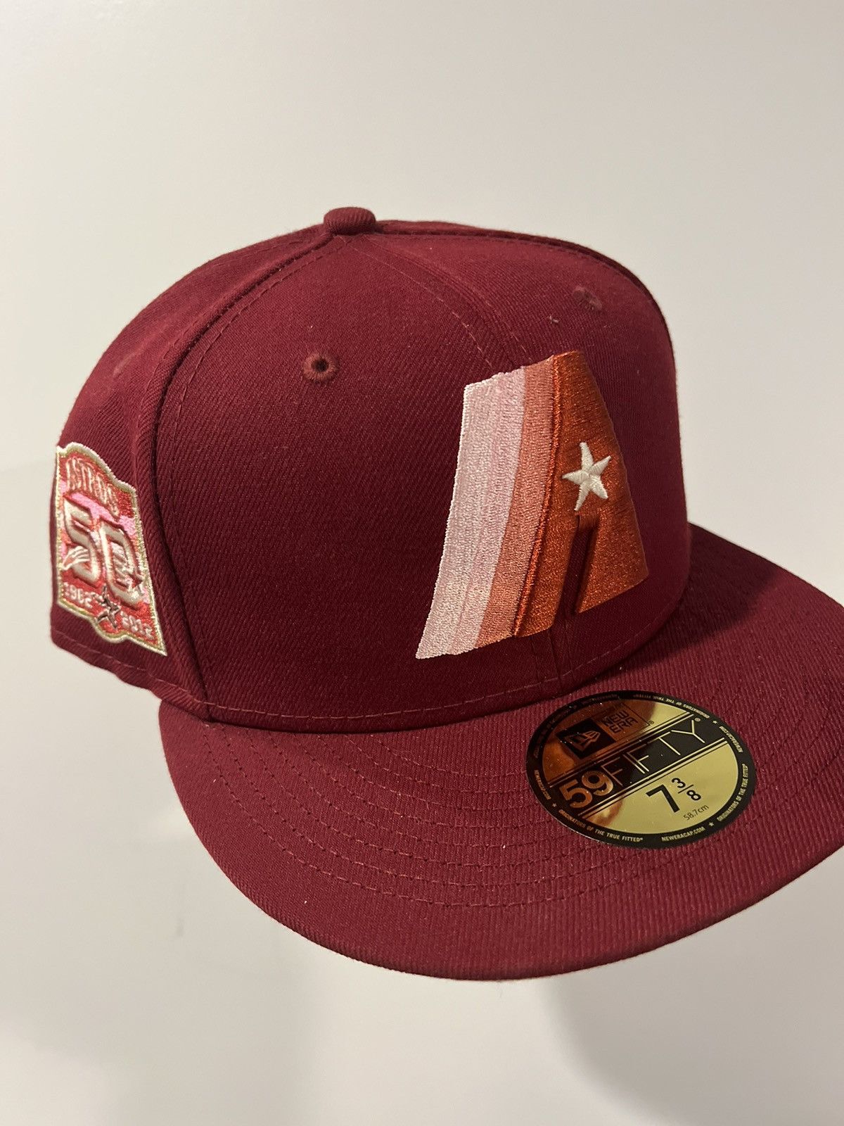 Houston Astros 2Tone 60 Year Patch Cherry Sundae Pink Brim – Rebeaters