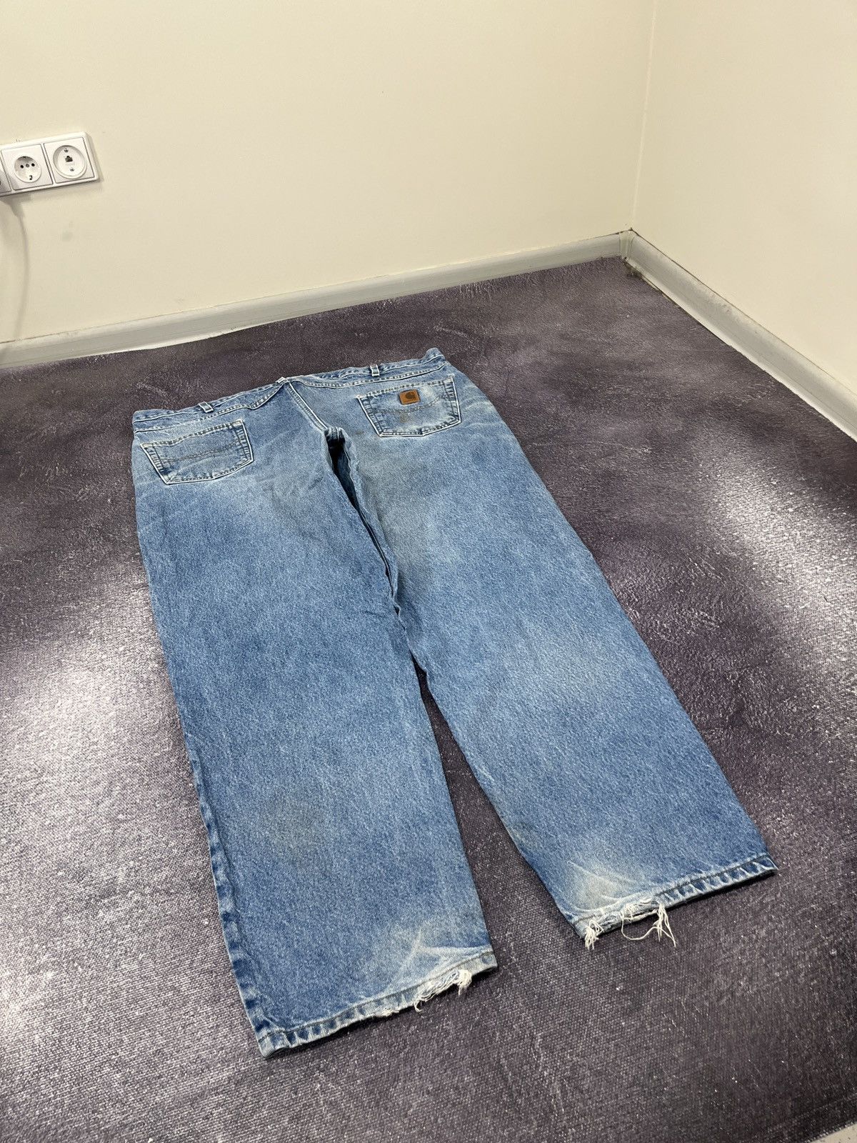 Carhartt Vintage 90s Carhartt Faded Blue Y2K Work Baggy Jeans Size US 44 / EU 60 - 3 Thumbnail