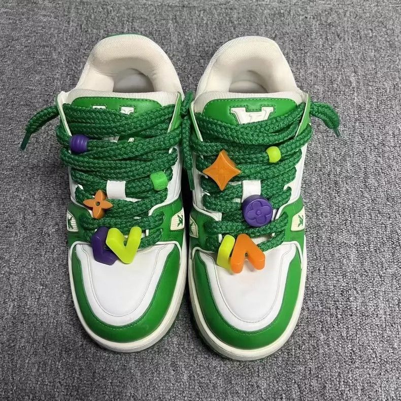 Louis Vuitton Louis Vuitton White Green Fashion Sneakers-2506 Size US 8 / EU 41 - 2 Thumbnail
