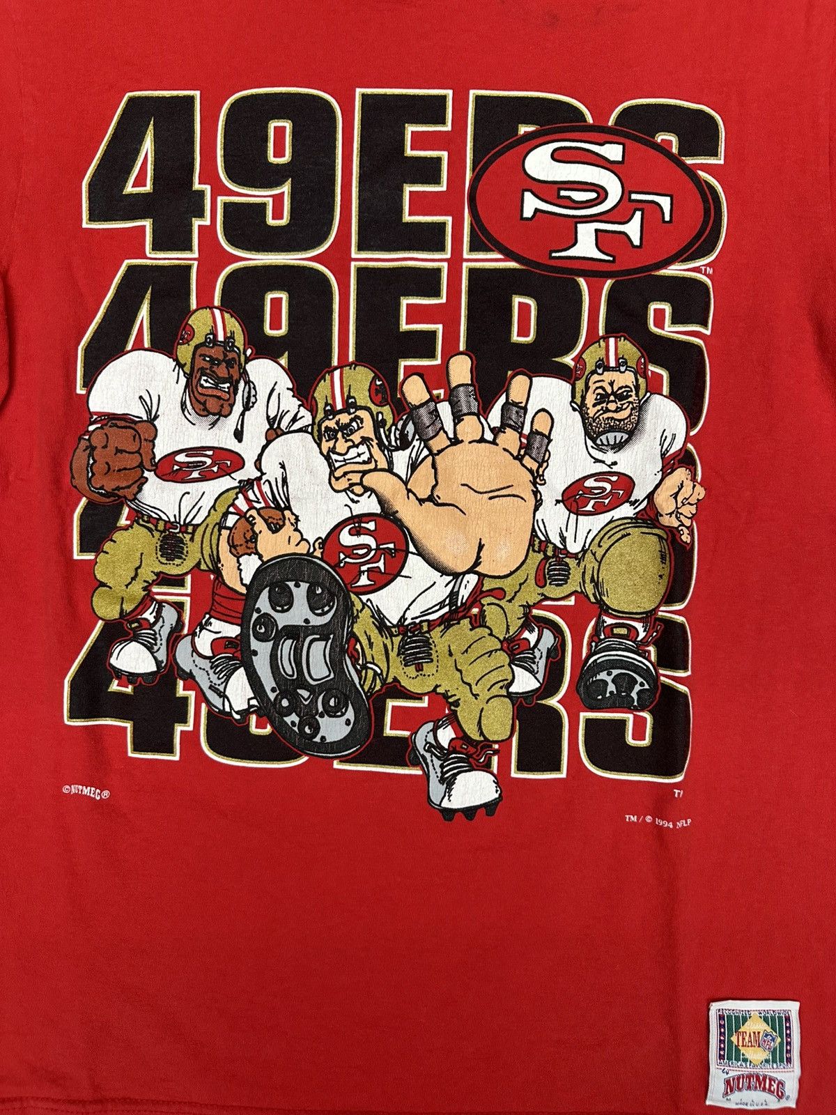 Vintage 1994 Vintage NFL San Francisco 49ers 3 Players Running Tee Size US M / EU 48-50 / 2 - 3 Thumbnail