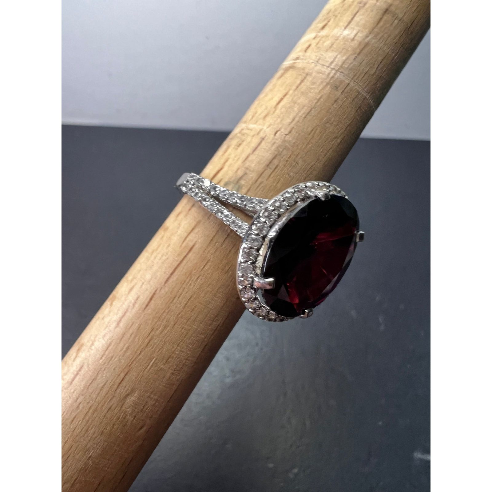Other Garnet and zircon sterling silver cathedral halo ring size 9 Size ONE SIZE - 10 Thumbnail