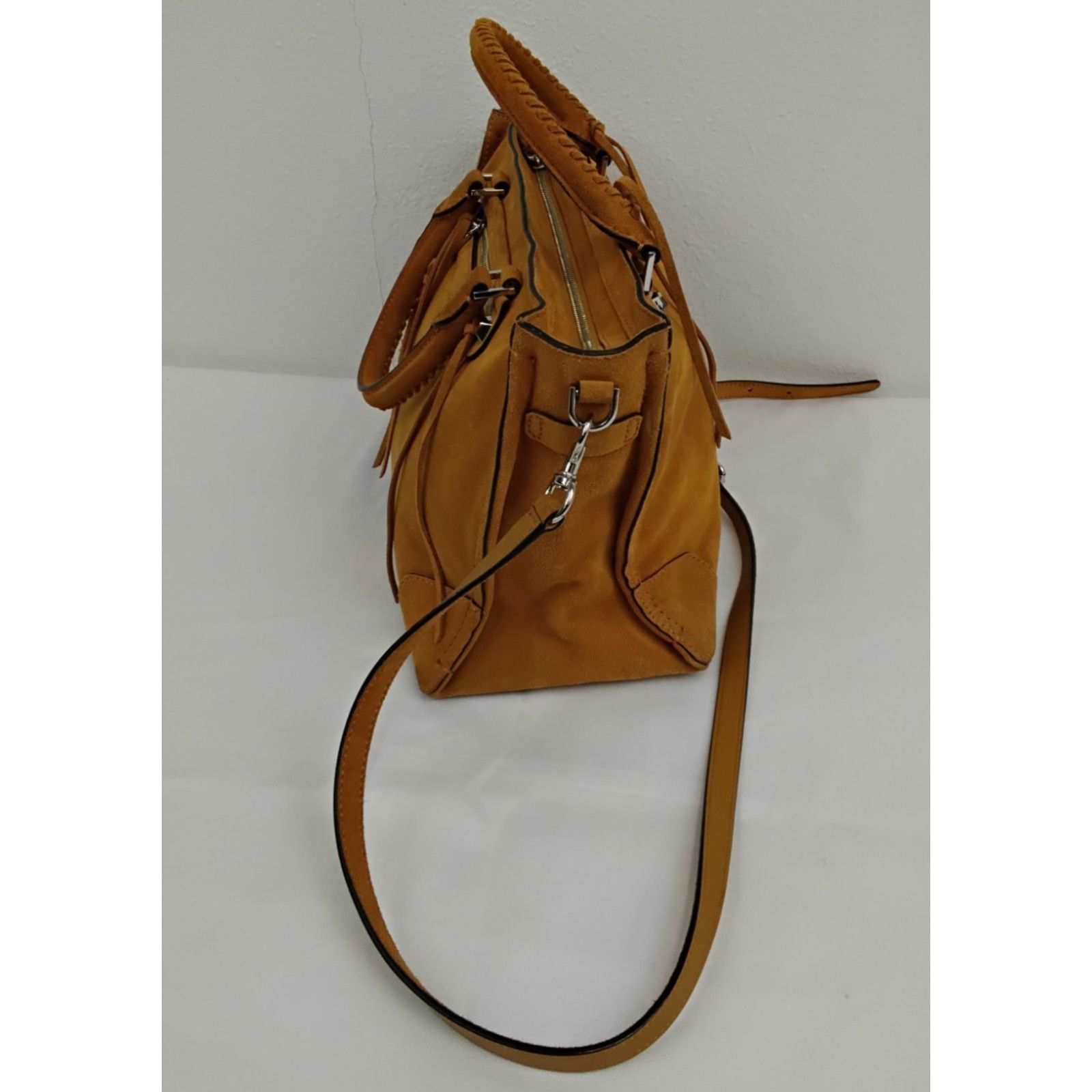 Rebecca Minkoff Rebecca Minkoff Suede Leather Purse Tan With Crossbody Strap Size ONE SIZE - 4 Thumbnail