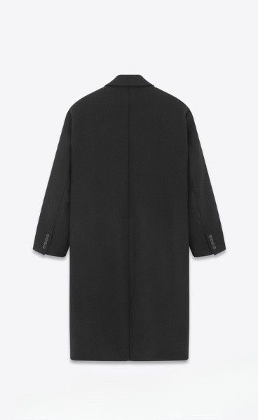 Saint Laurent Paris o1s1wg111124 Oversized Coat in Wool in Black Size US M / EU 48-50 / 2 - 2 Thumbnail