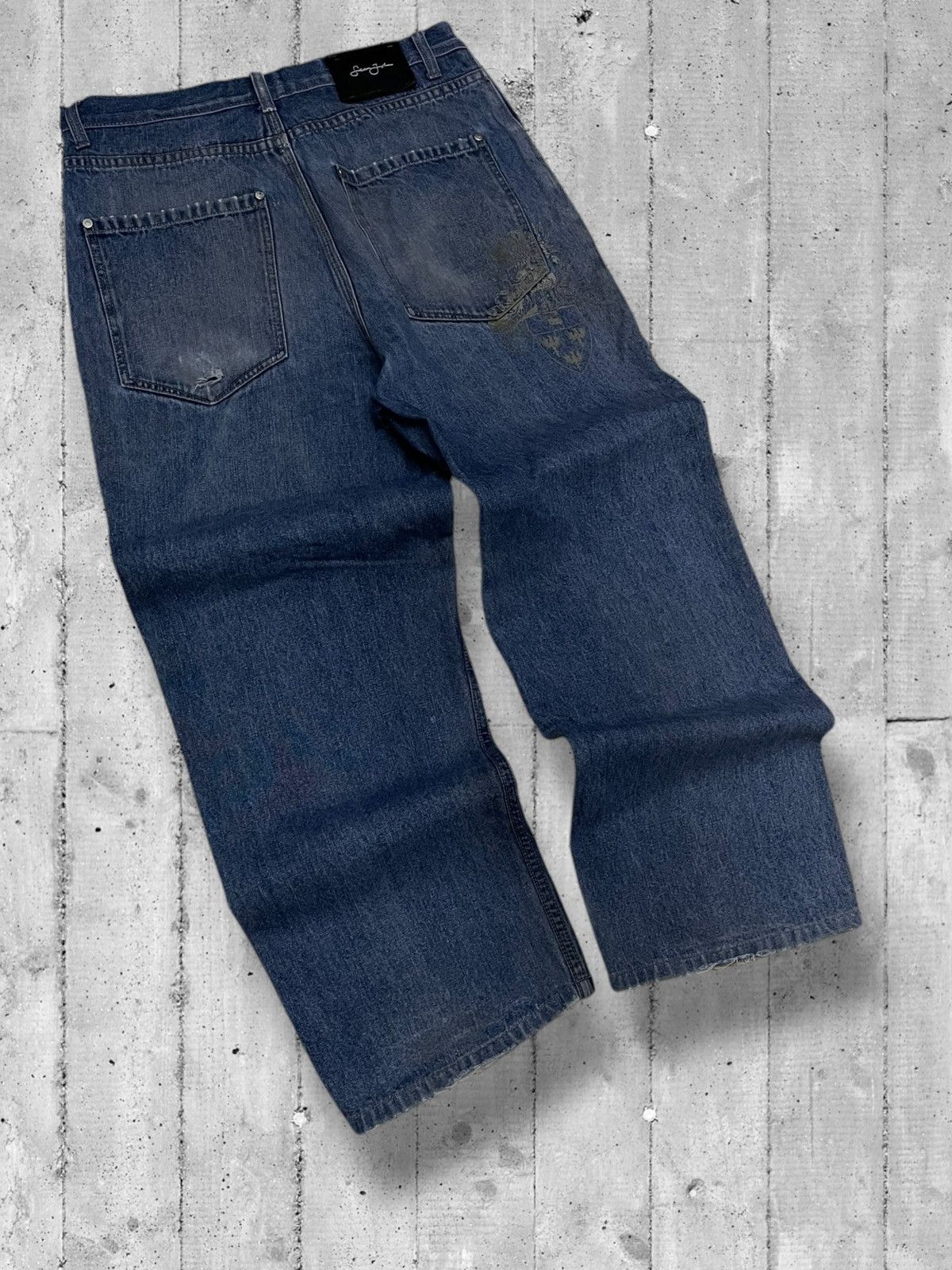 Designer × Other Vintage Og 1990s Designer Sean John Baggy Distressed Denim Size US 31 - 9 Thumbnail