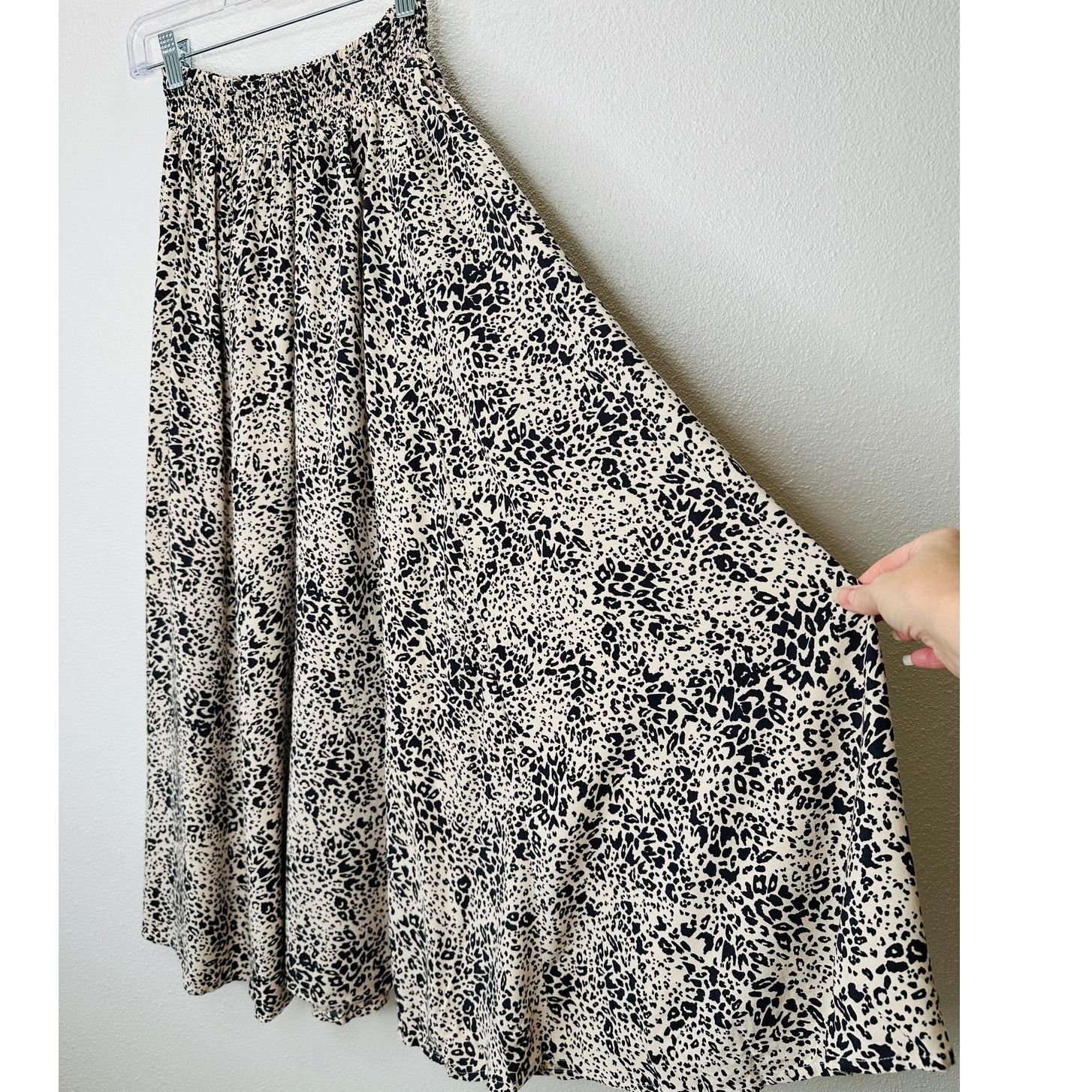 Other Lusana Tan & Black Cheetah Print Elastic Saasha Skirt S Size 27" / US 4 / IT 40 - 4 Thumbnail