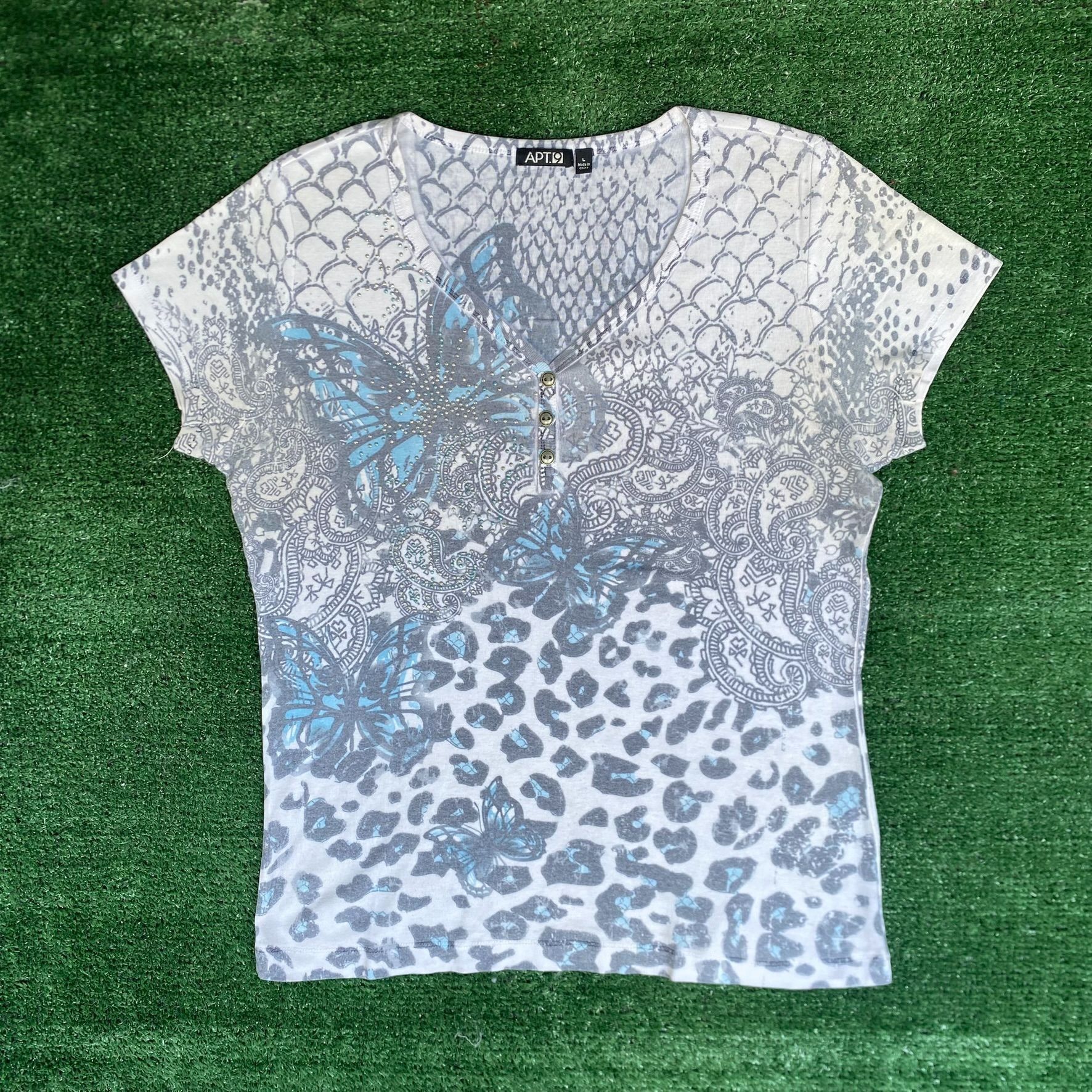 Vintage Vintage Y2K Butterfly Paisley Shirt Goth Punk AOP 2000s Tee Size US L / EU 52-54 / 3 - 1 Thumbnail