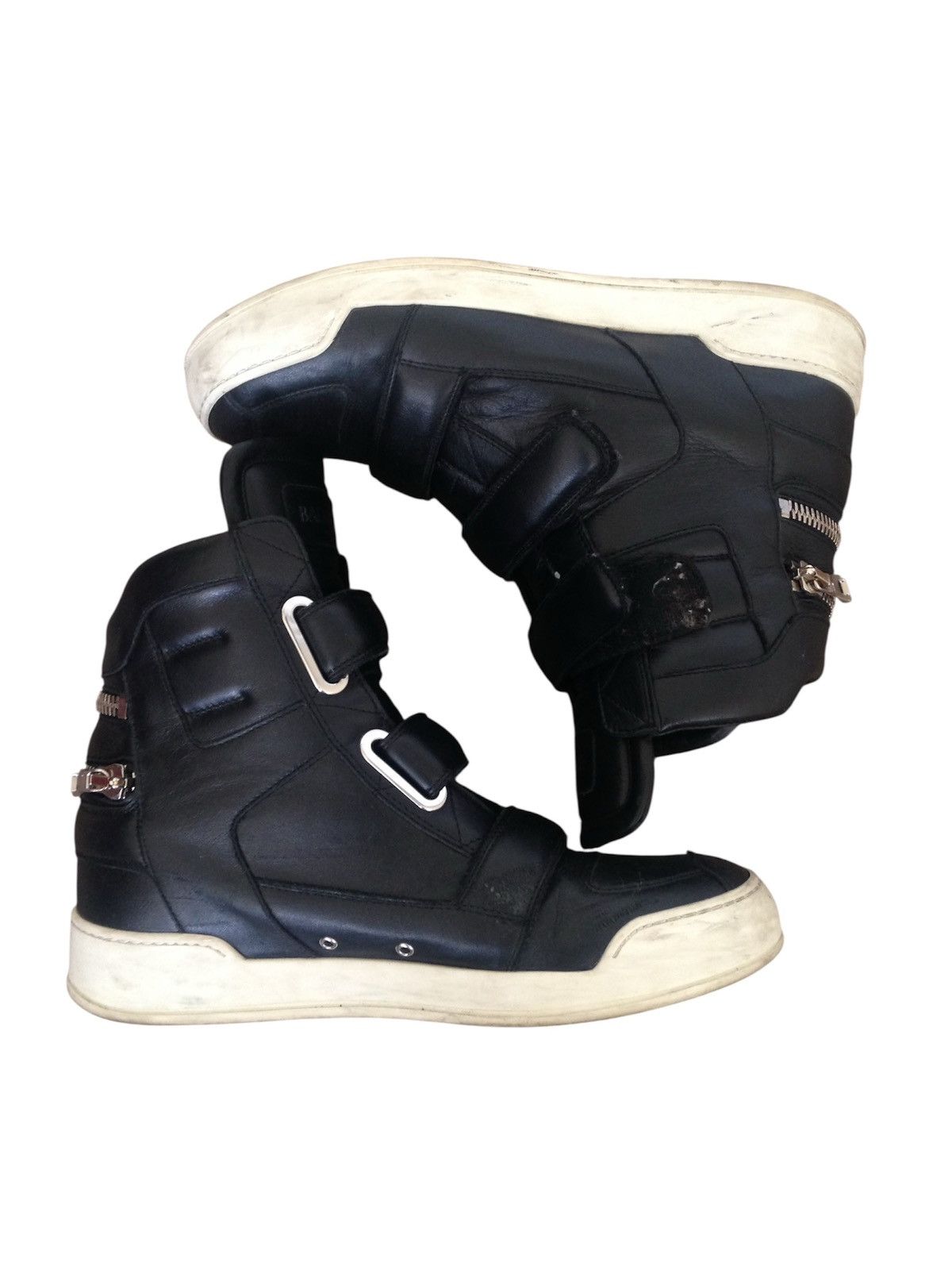 Balmain BALMAIN 2010s High Top Leather Zip Sneakers Decarnin Size US 9 / EU 42 - 7 Thumbnail