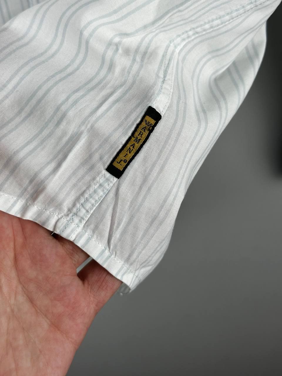 Armani Rare Vintage Armani Jeans Shirt Long Sleeve Striped Shirt Size US M / EU 48-50 / 2 - 11 Thumbnail