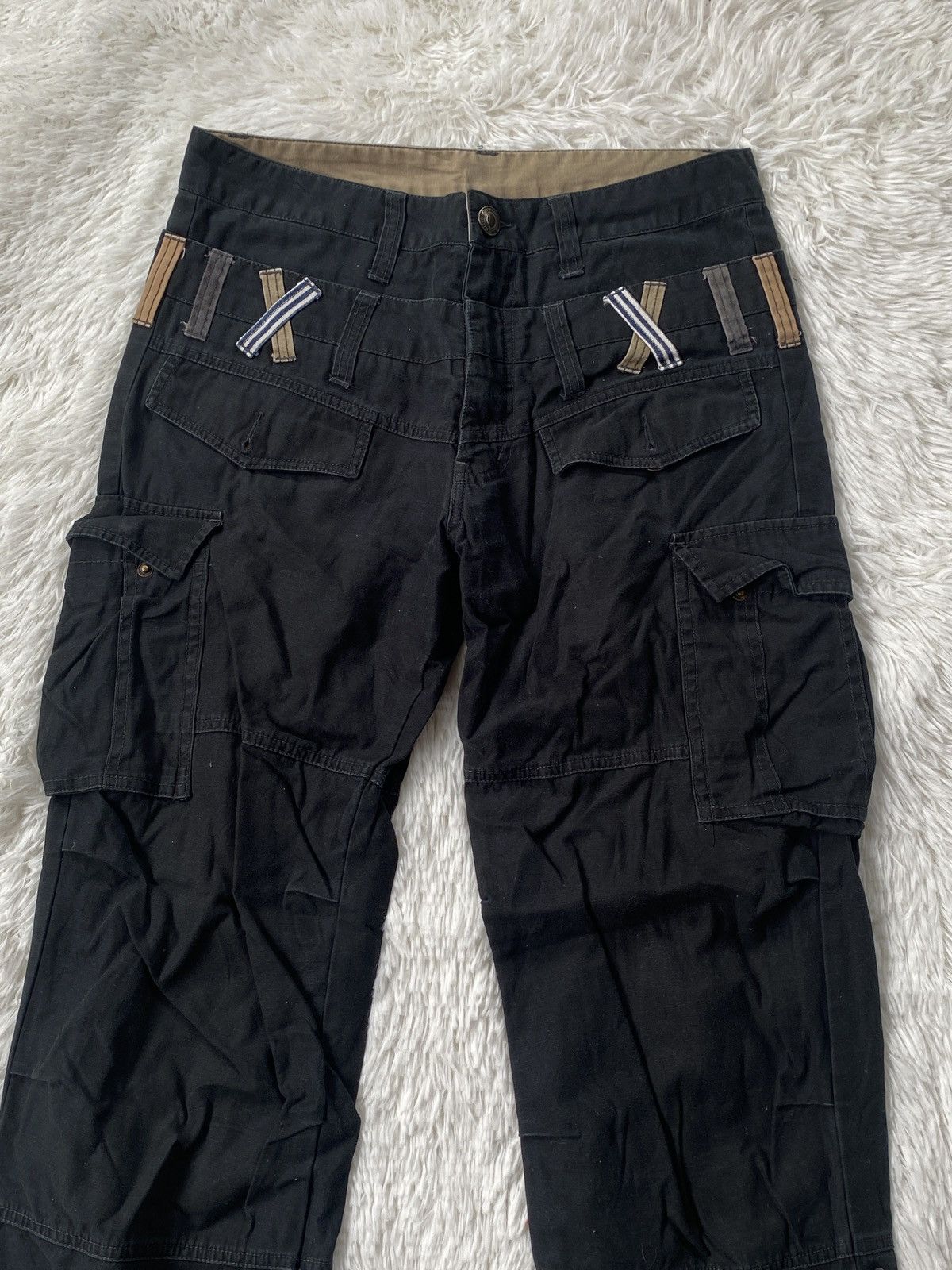 Japanese Brand × Seditionaries 🔥RARE🔥Dominated Handcrafted Double waist Black Cargo Pant Size US 31 - 5 Thumbnail