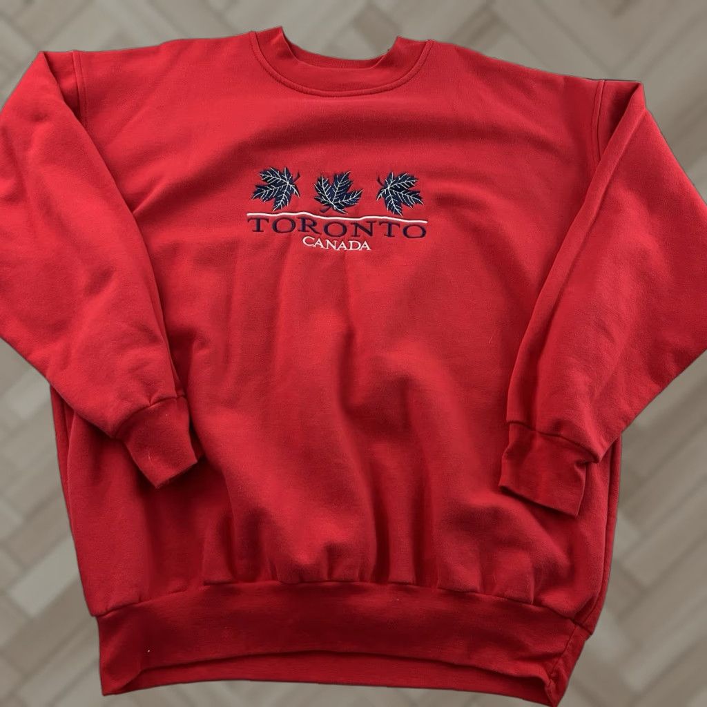 Ed Hardy Edhar Toronto Canada Stitched Crewneck Sweatshirt Men's XL Red Size US XL / EU 56 / 4 - 1 Thumbnail