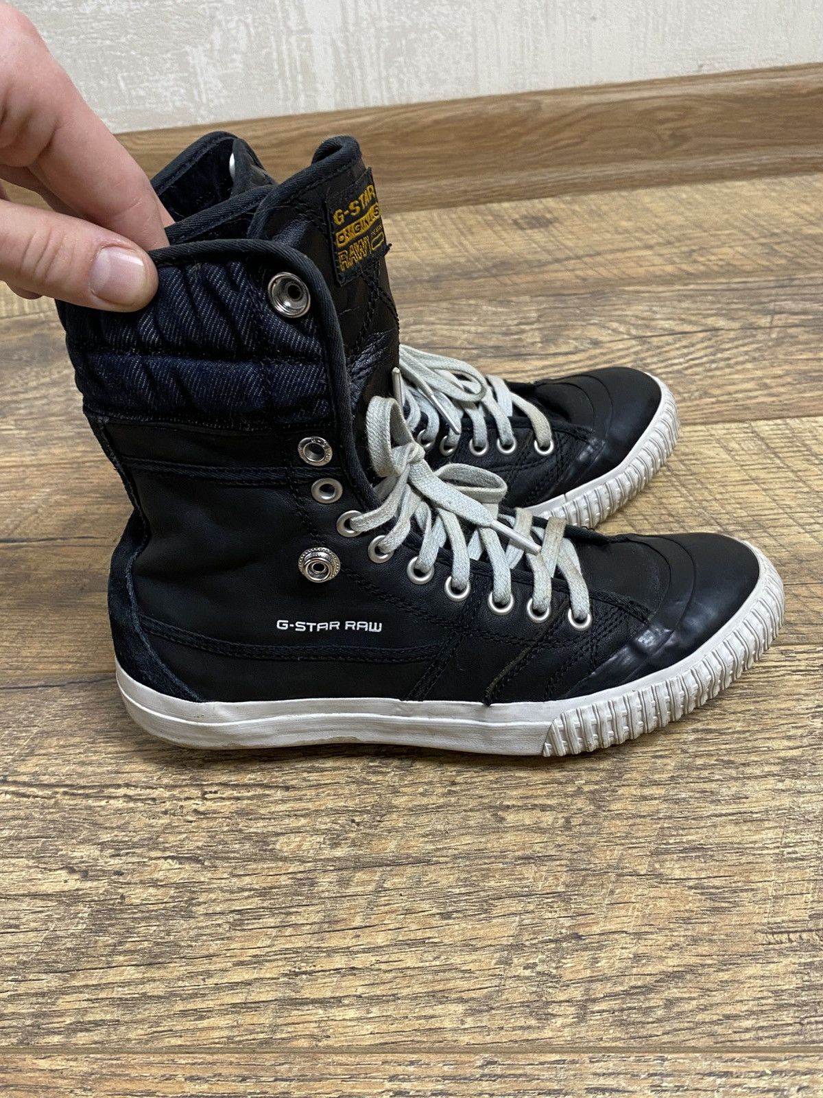G-Star G-Star Raw Scuba High Top Sneakers Black Leather EU 37 Size US 5 / EU 37 - 10 Thumbnail